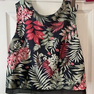 Sophie Rue Tropical Dark Grey and Pink Tank Top